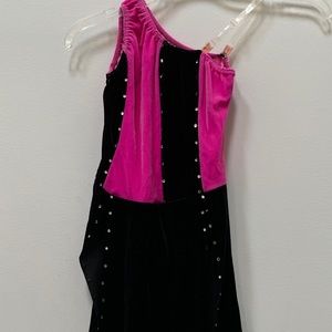 Competitor Velvet Pink and Black Halloween Dance Costume - Large Child LC